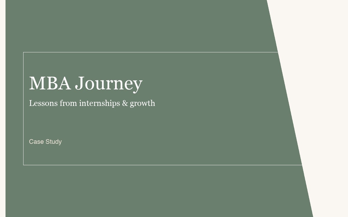 Lessons from MBA journey