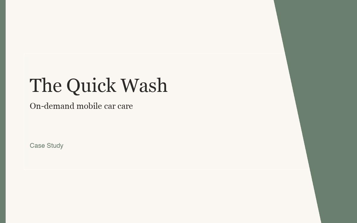 The Quick Wash business project
